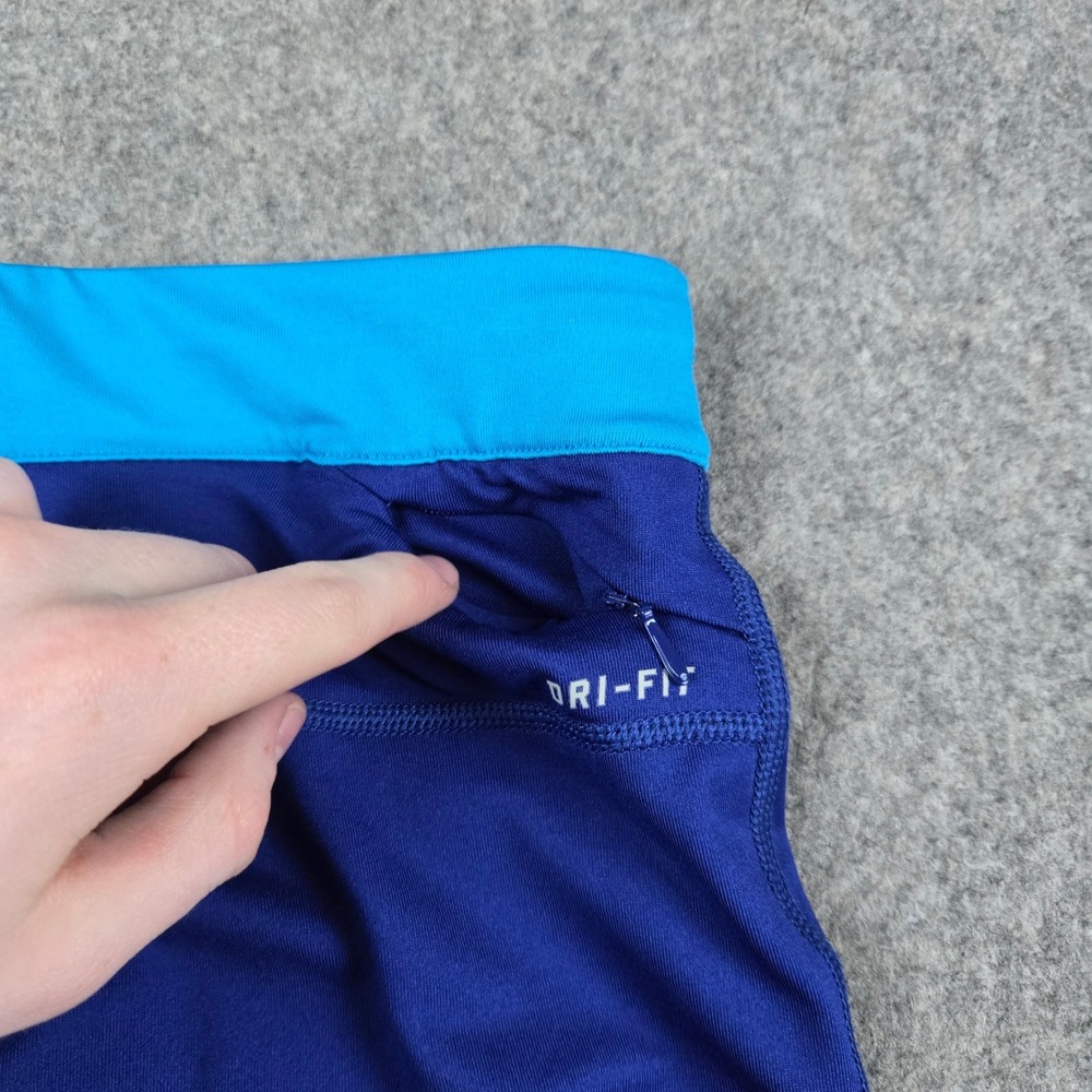 Nike Dri-FIT Running Leggings Womens Medium Blue Crop Capri Tight Activewear - Picture 7 of 11